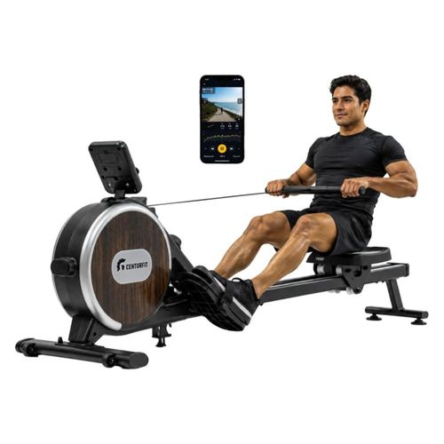 Maquina Remo Remadora Magnetica CENTURFIT con Ajuste de Resistencia App Soporta 100 Kg Equipo Cardio Fitness para Ejercicio Entrenamiento en Casa