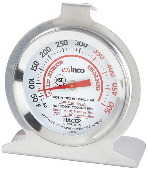 Termómetro Winco de dial de 5 cm para horno comercial