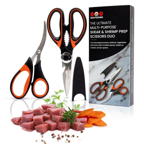 Tijeras de Cocina SpartaSake Pack de 2 Negro-Naranja