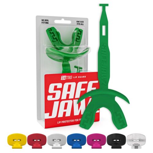 Protector bucal SAFEJAWZ verde con correa conectada