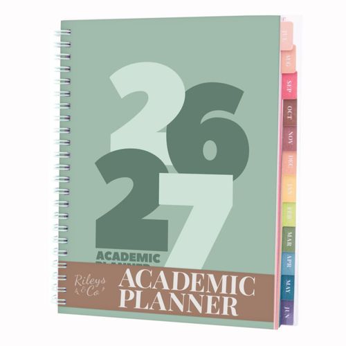 Planificador Rileys & Co 20 cm Verde 2026‑2027 Diario