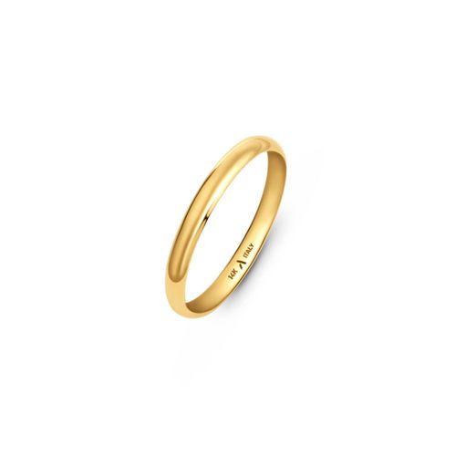 ANILLO Amberta de Oro 14K 2 mm Talla 6.4 (Oro Amarillo)