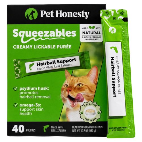 Golosinas para gato Pet Honesty - remedio para bolas de pelo 40 sobres de salmón