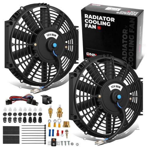 Ventilador de radiador DNA MOTORING Kit de relé 30 cm 12 V