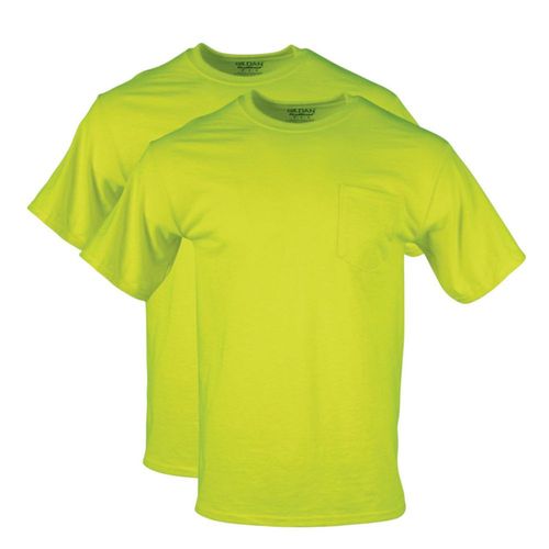 CAMISETA Gildan Dryblend Workwear Pack de 2 - Verde Seguridad XL