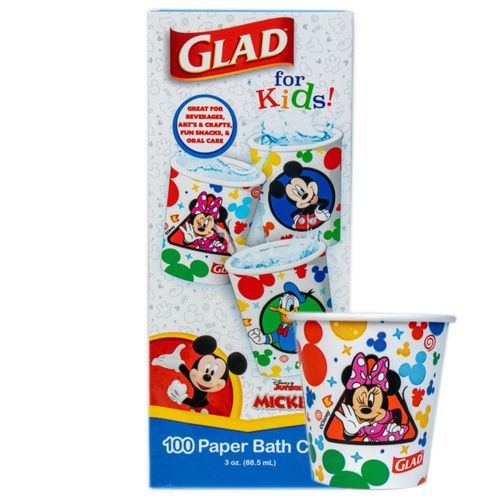 Vasos de papel Glad 885 ml Disney Mickey 100 unidades