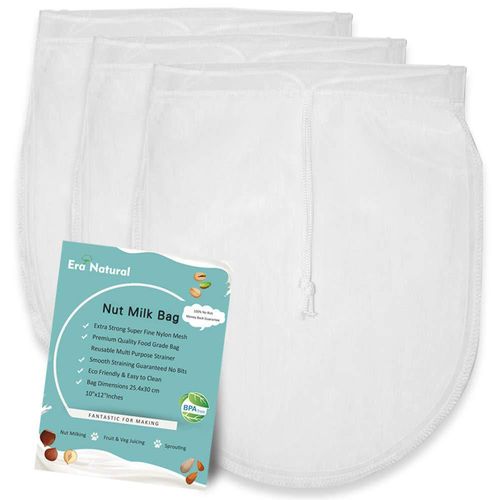 Colador de alimentos ERA NATURAL 30x25 cm – Pack de 3 reutilizable