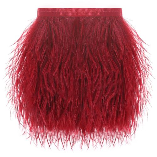 Tira de Plumas SOGUGOM 2 Yardas 10‑13 cm Color Vino