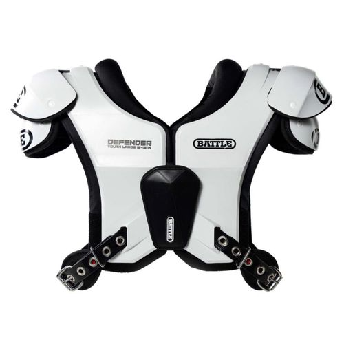 Hombreras Battle Defender Juvenil Talla Grande Blanco
