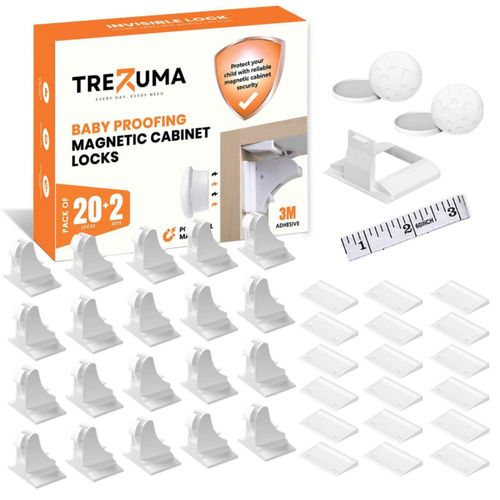 Candados para Armarios TREZUMA Pack de 20 - Seguridad Infantil Magnética