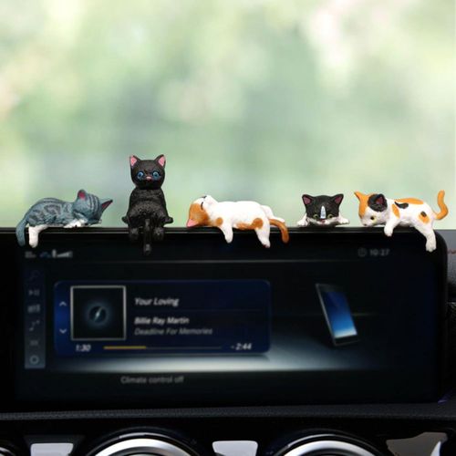 Adorno de Gato para Coche Kiofs - Set de 5 Piezas de Resina