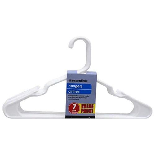 Perchas de ropa ESSENTIALS blancas de plástico - juego de 7