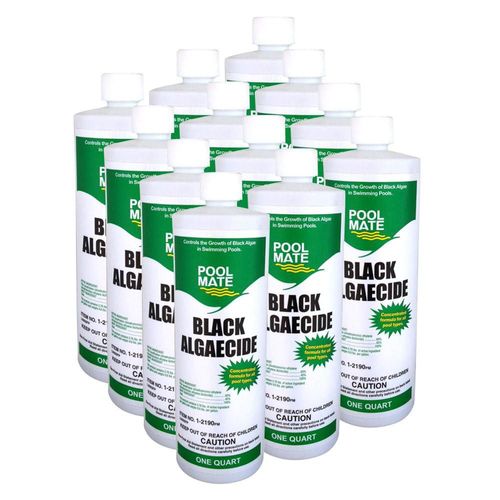 Algaecida Pool Mate 3.8 L Pack de 12 Botellas Negro – Fabricado en EE. UU.
