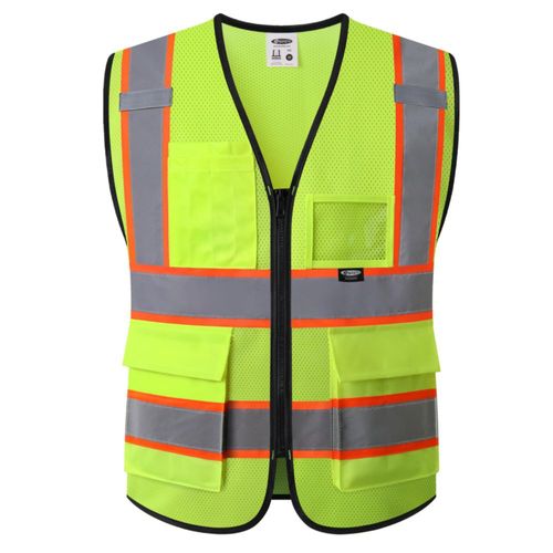 Chaleco de Seguridad JKSafety Amarillo L Alta Visibilidad Norma ANSI