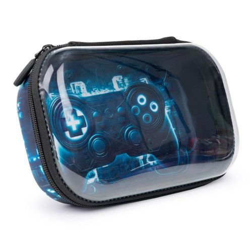 Estuche ZIPIT de 21 cm con tapa transparente estilo gaming – grande