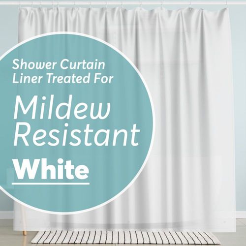 Cortina de Ducha BigFoot 183 cm x 183 cm PEVA Blanco
