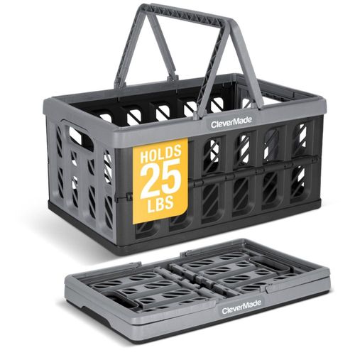 Cesta CleverMade 24 L Plegable Gris Piedra (1 unidad)