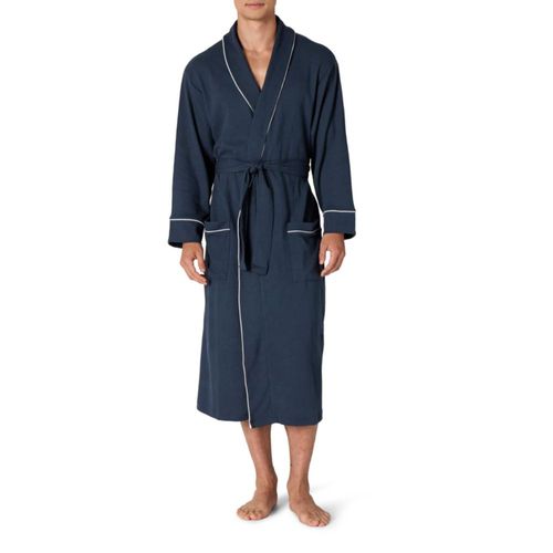Bata ligera de algodón color azul marino talla M/L – Amazon Essentials