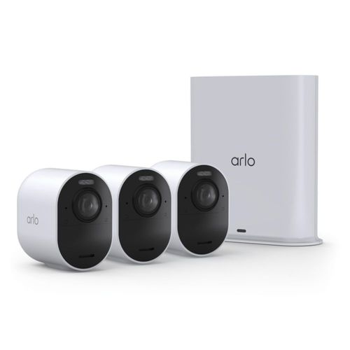 Cámara de Seguridad Arlo Ultra 4K Inalámbrica 3 Cámaras + Hub