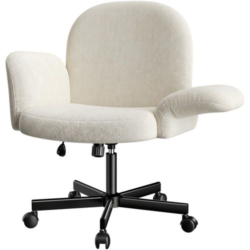 Silla Marsail Criss Cross de Tela Chenille Blanca