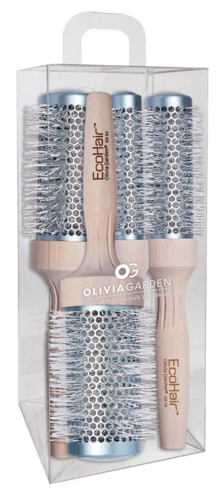 Set de Cepillos Térmicos EcoHair Olivia Garden de Bambú