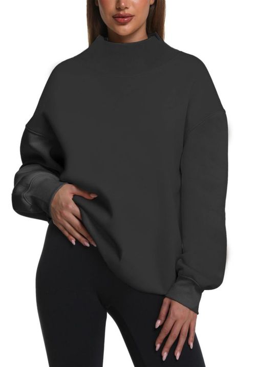 Sudadera Kottke Oversized de Cuello Alto Negra