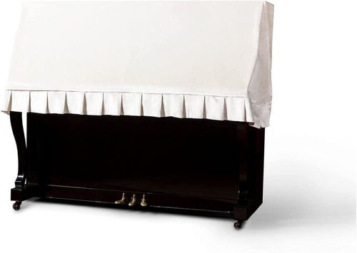 Funda para piano Clairevoire de terciopelo impermeable 153 cm en crema y blanco