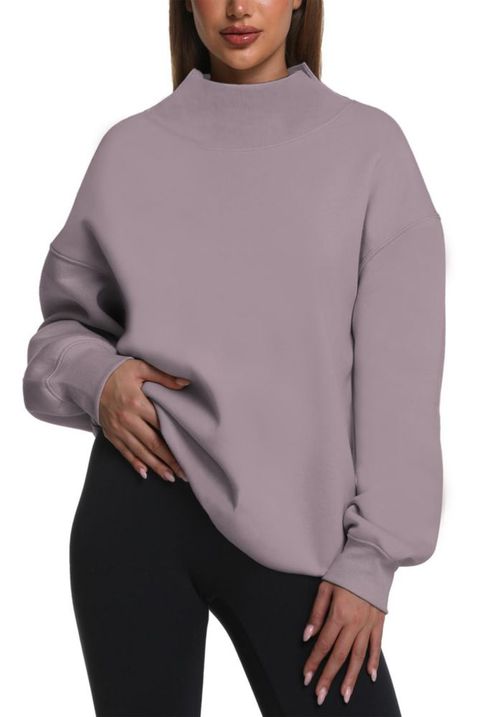 Buzo con capucha Kottke Oversize de cuello alto color marrón