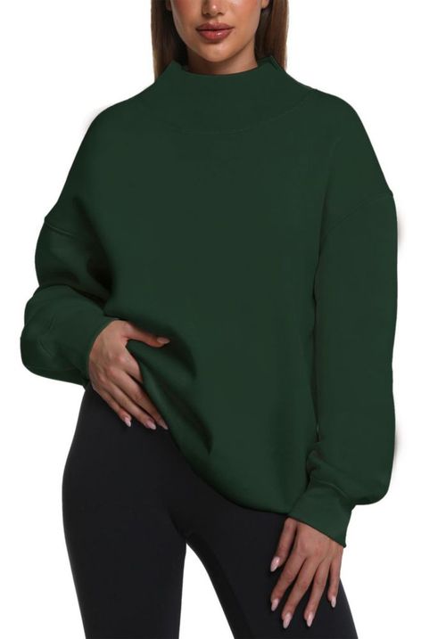 Sudadera Oversized de Cuello Alto Verde Kottke
