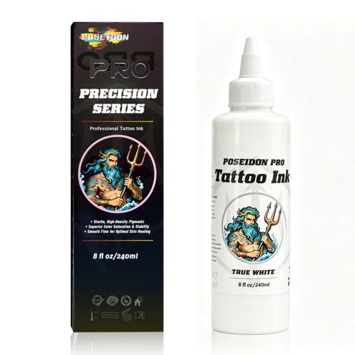 Tinta de tatuaje POSEIDON White 240 ml Vegana de grado profesional