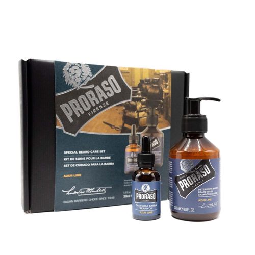 Kit Dúo de Cuidado de Barba Proraso Azur Lime