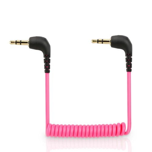 Cable de micrófono JCMOYUTY 3.5 mm TRS 50 cm Rosa enrollado
