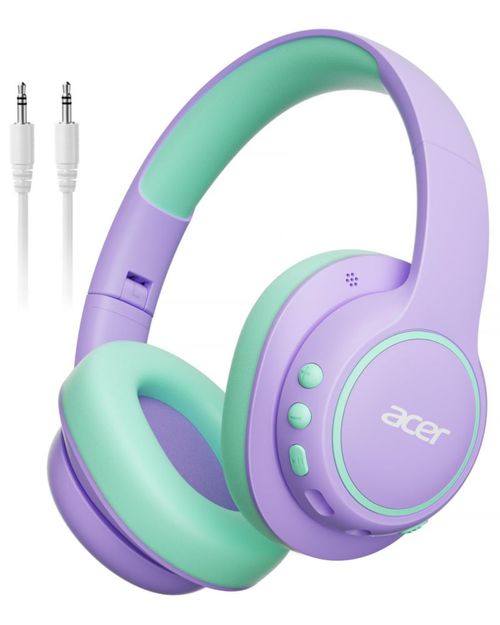 Audífonos Acer Bluetooth para Niños con Micrófono Morado y Verde
