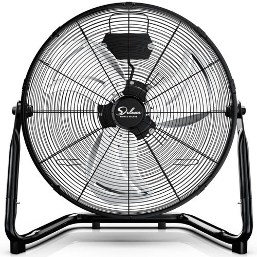 Ventilador de piso Simple Deluxe 18 pulgadas 3 velocidades alta velocidad negro