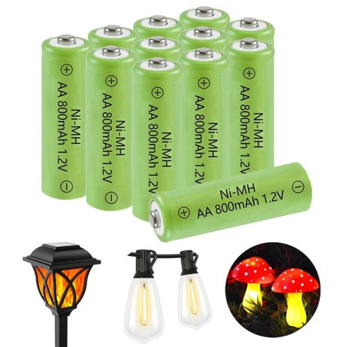 Batería Lombaour AA 1.2 V 800 mAh Recargable Solar