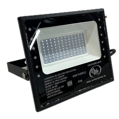 Reflector flood flat smd 60w uv luz negra ip66