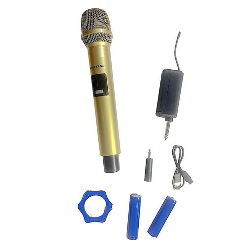 Microfono dinamico inalambrico recargable x108 b1 dorado