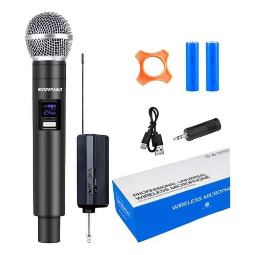 Microfono dinamico inalambrico recargable x108 b1 negro
