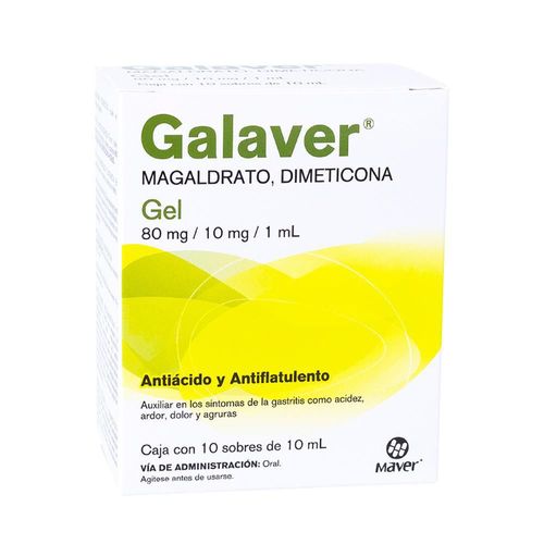 Gel galaver 80/10 mg 10 sobres