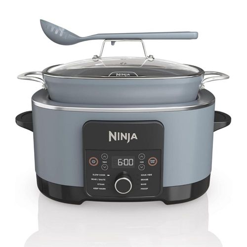 Ninja Foodi PossibleCooker PRO 8.5Qt – Olla de cocción lenta Cocina múltiple 8 en 1 con Cuchara integrada, Anti-adherente. Color Sal Marina