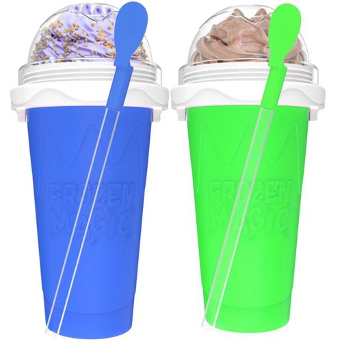 Jairuty - Vaso para granizados (2 unidades), vasos mágicos de congelación rápida para batidos caseros, vaso de doble capa para g