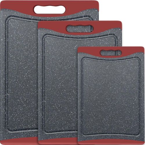 Tablas de cortar extragrandes de plástico para cocina (juego de 3), aptas para lavavajillas, con ranuras para jugos y asas de fá