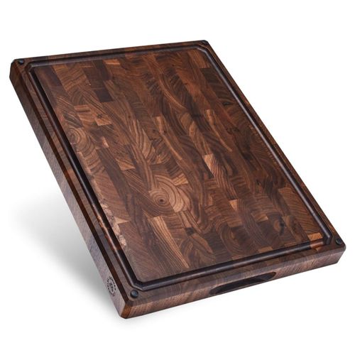 Sonder Los Ángeles, fabricada en EE. UU., tabla de cortar grande de madera de nogal de veta gruesa con patas antideslizantes, ra