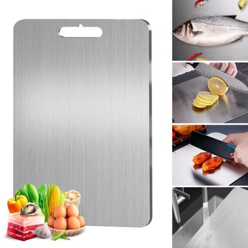 Tabla de cortar de titanio, tabla de cortar de cocina, tabla de cortar de titanio de doble cara de grado alimenticio para cortar
