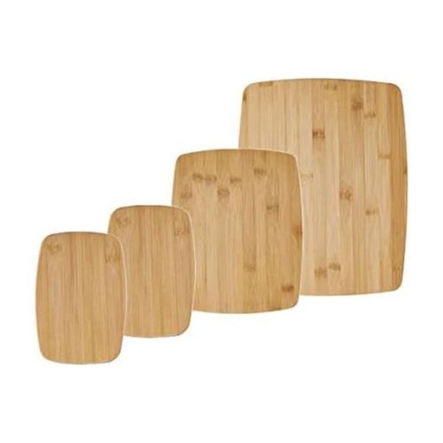 FARBERWARE - Juego de tabla de cortar y embutidos de bambú reversible de 4 piezas, varios tamaños, tablas de madera duraderas pa