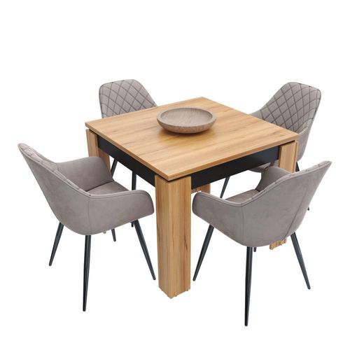 Mesa comedor cuadrado nilo 90x75x90cm 4 puestos mdp