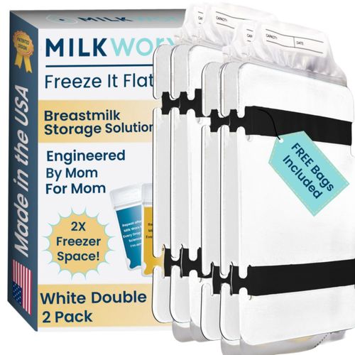 Organizador de bolsas de leche materna MilkWorx pack de 2 blanco