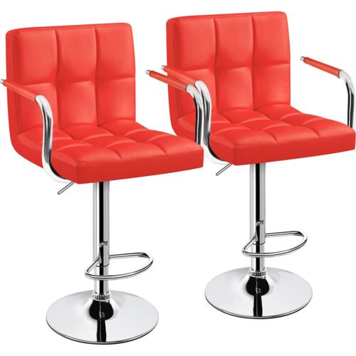Conjunto de 2 taburetes de barra giratorios rojos y ajustables Yaheetech