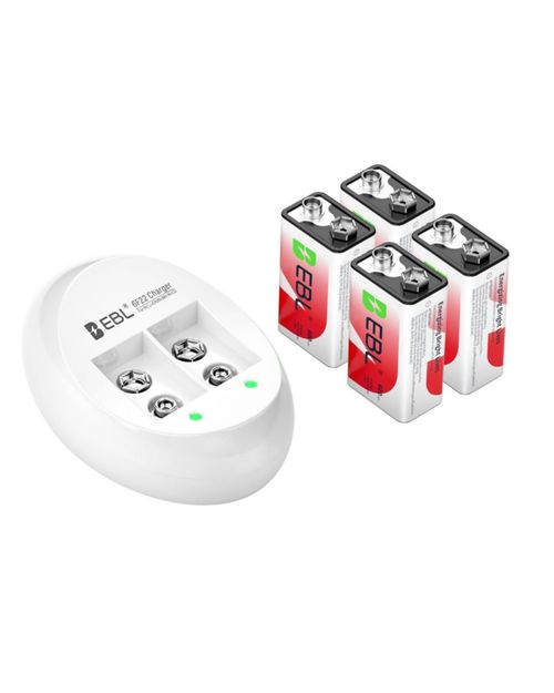 Cargador de Baterías de 9V EBL – Pack de 4 + Cargador