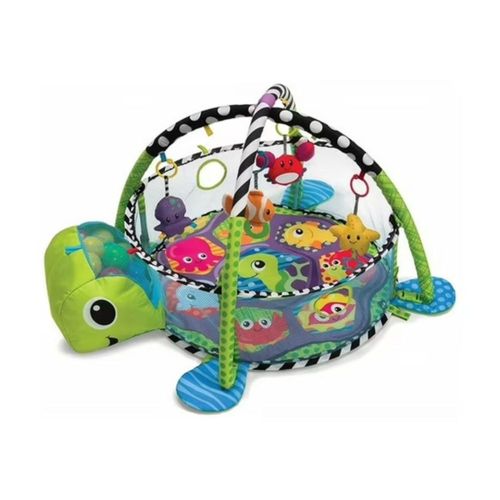 Gimnasio Para Bebe Tapete Pelotas Tortuga Actividades Niños, Color Verde